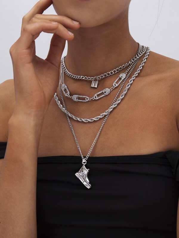 4pcs Lock Charm Necklace - LuckyFash™