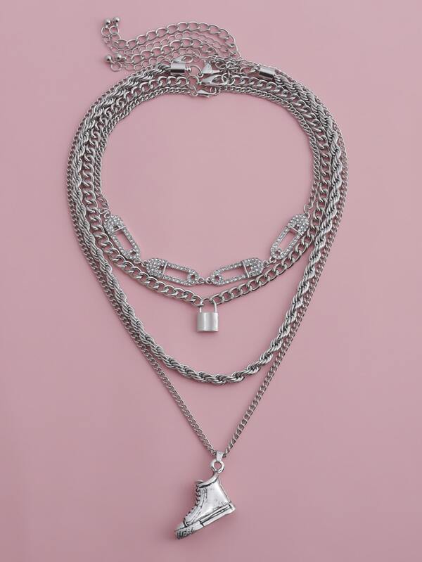 4pcs Lock Charm Necklace - LuckyFash™