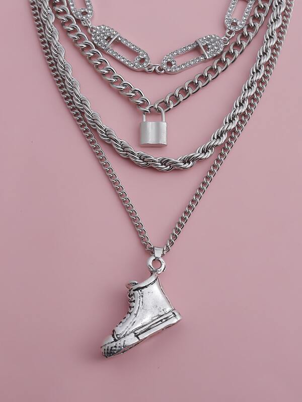 4pcs Lock Charm Necklace - LuckyFash™