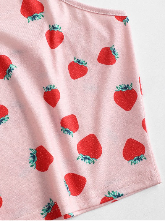 Halter Strawberry Crop Top - LuckyFash™