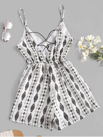 Geometry Crisscross Cami Romper - LuckyFash™