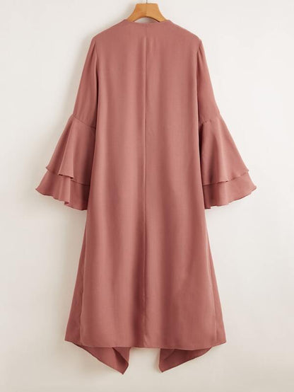Layered Bell Sleeve Waterfall Collar Coat - LuckyFash™