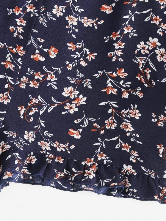 Floral Ruffle Smocked Wide Leg Cami Romper - LuckyFash™