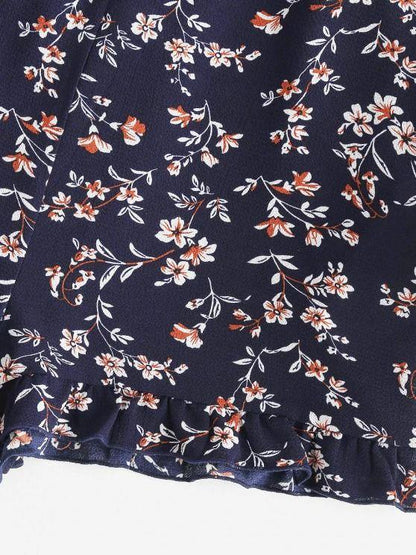 Floral Ruffle Smocked Wide Leg Cami Romper - LuckyFash™