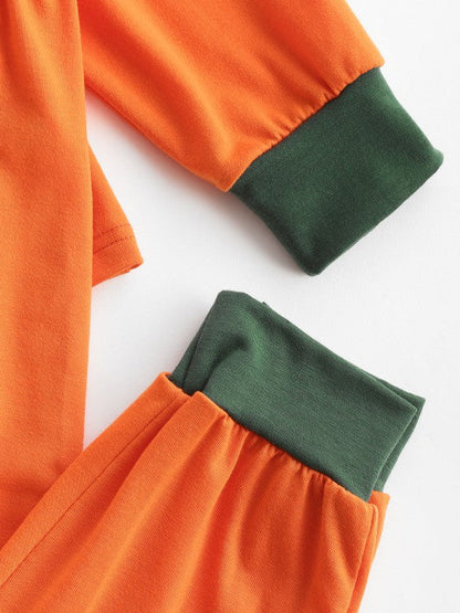 Halloween Funny Pumpkin Face Two Piece Pants Set - LuckyFash™