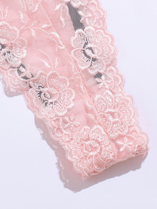 Embroidered Mesh Underwire Lingerie Set - LuckyFash™