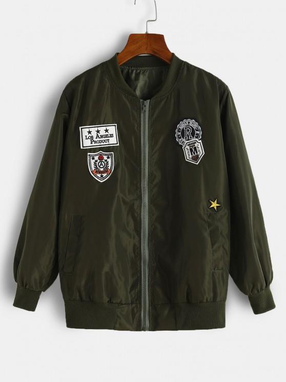 Graphic Embroidered Applique Detail Jacket - LuckyFash™