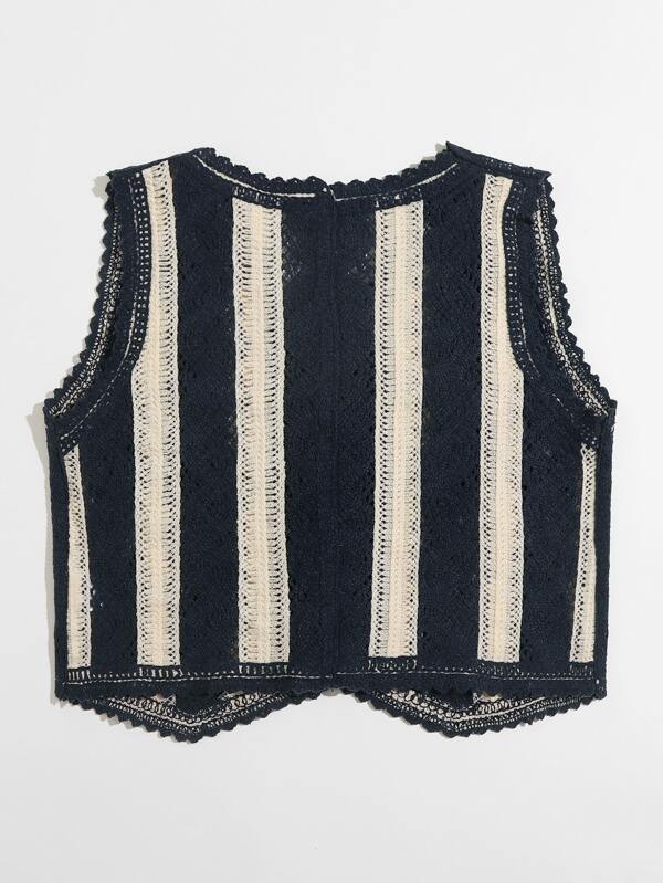 Floral Pattern Button Front Vest Cardigan - LuckyFash™