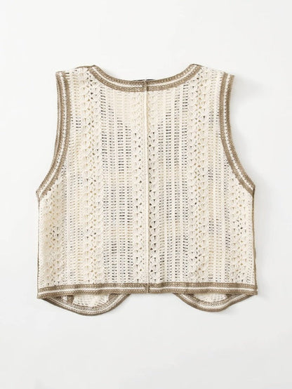 Floral Pattern Button Front Vest Cardigan - LuckyFash™