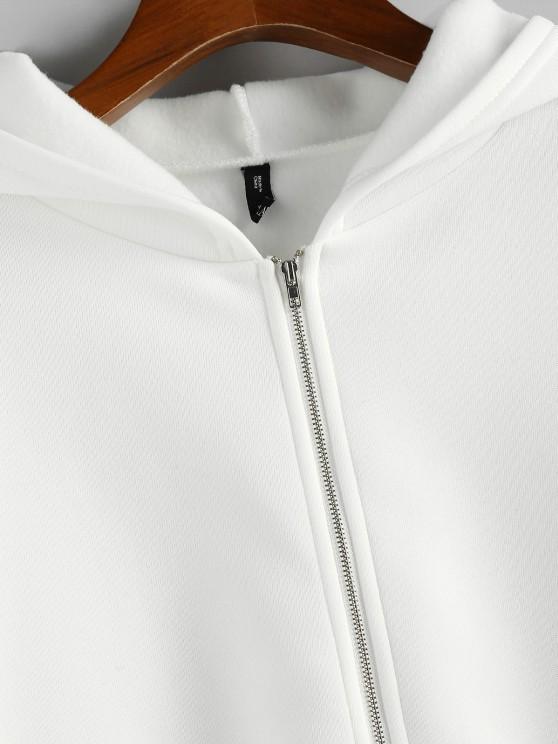 Fleece Lined Drop Shoulder Hooded Zip Coat - LuckyFash™