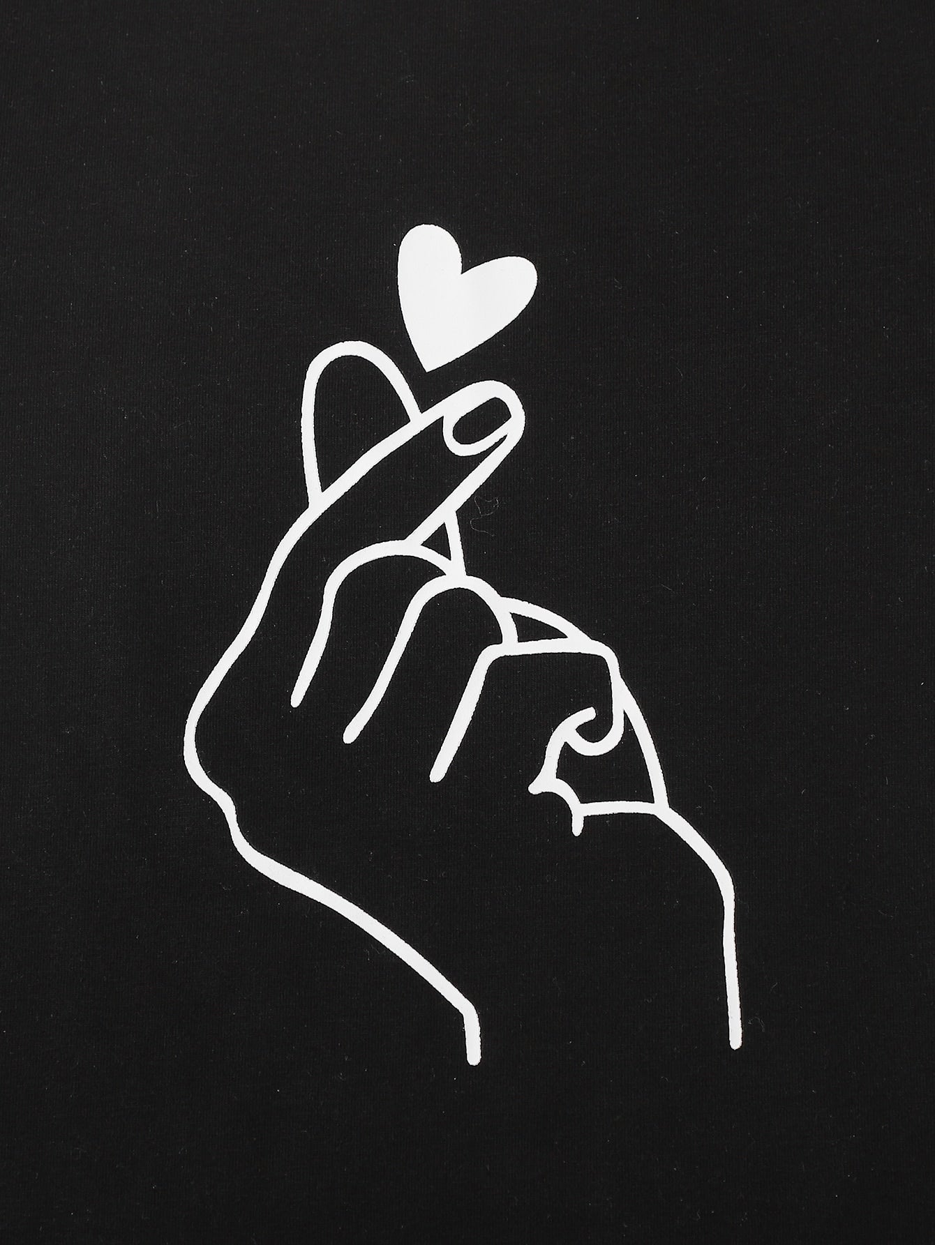 Gesture And Heart Print Tee - LuckyFash™