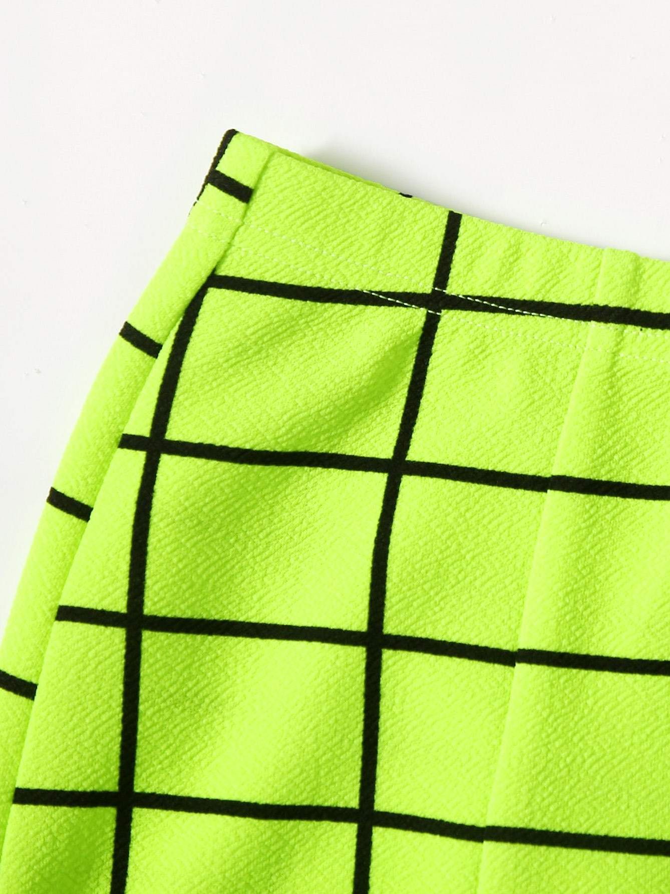 Grid M-Slit Mini Bodycon Skirt - LuckyFash™