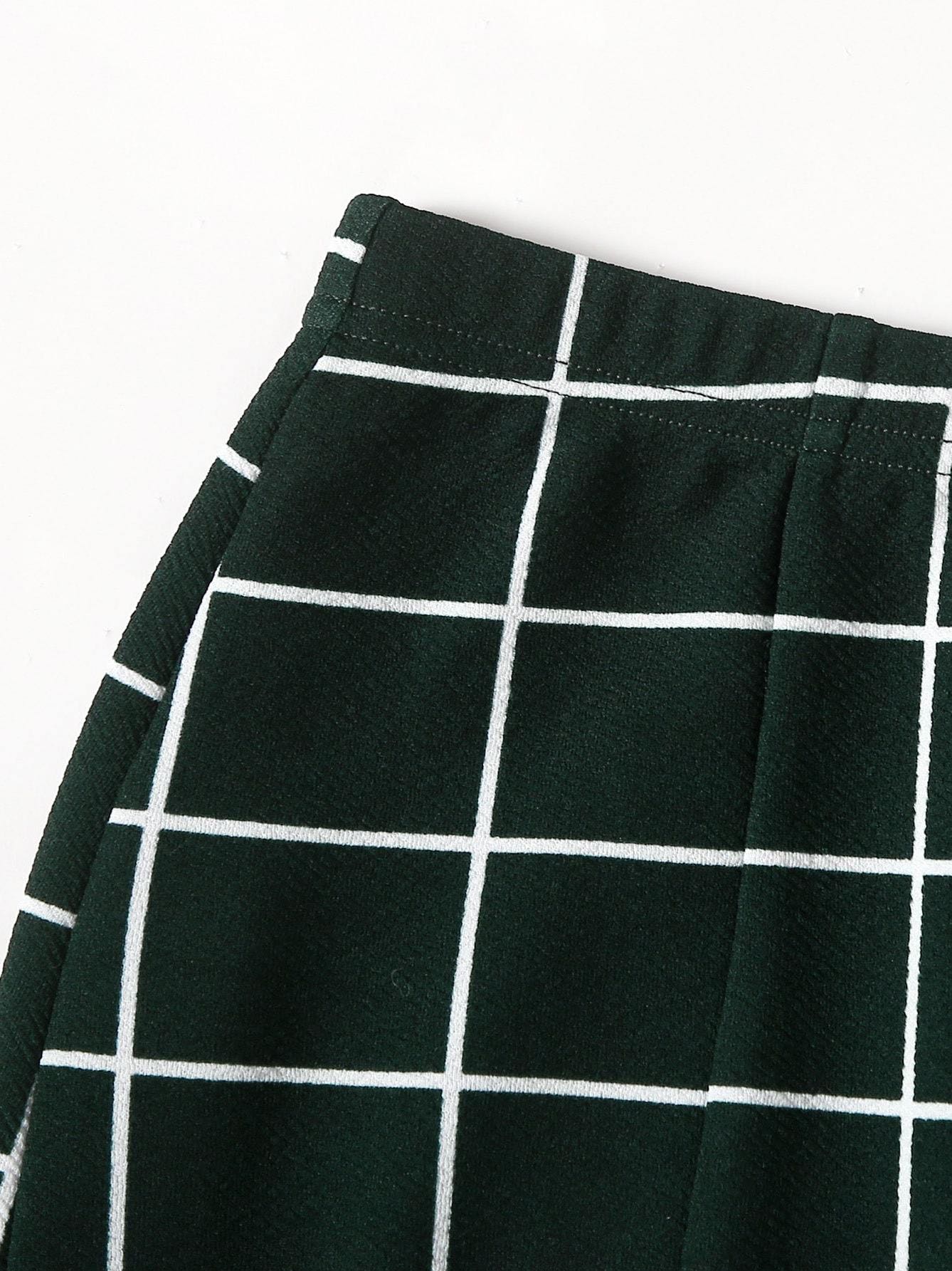 Grid M-Slit Mini Bodycon Skirt - LuckyFash™