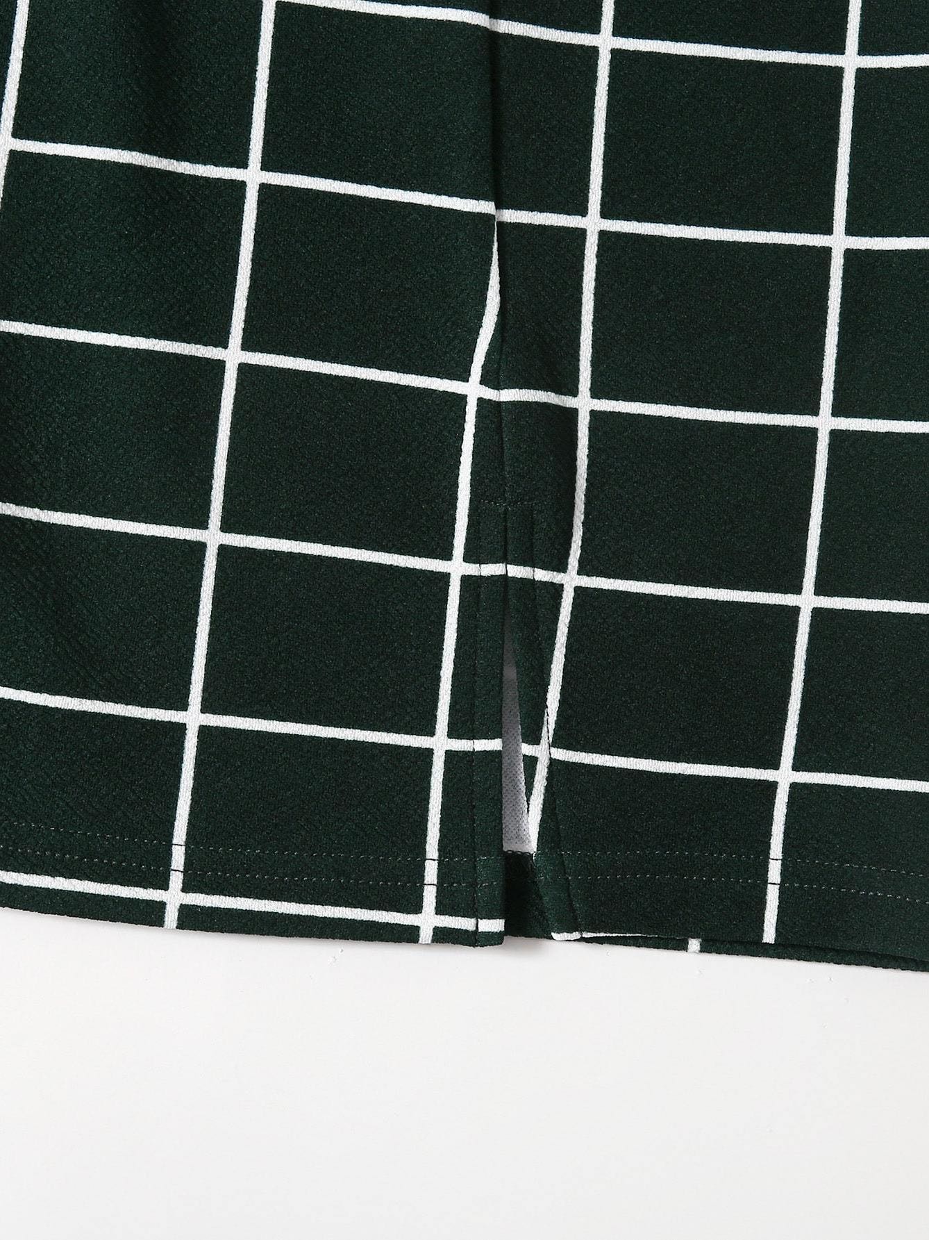 Grid M-Slit Mini Bodycon Skirt - LuckyFash™