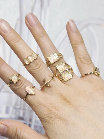 7pcs Gemstone Decor Ring - LuckyFash™