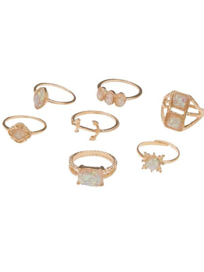 7pcs Gemstone Decor Ring - LuckyFash™