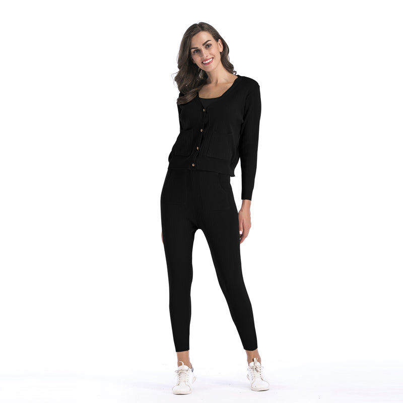 Women's knitted Cardigan suit - LuckyFash™