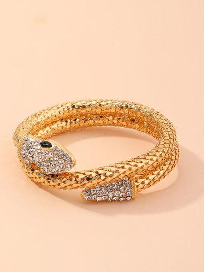 1pc Rhinestone Decor Serpentine Bangle - LuckyFash™