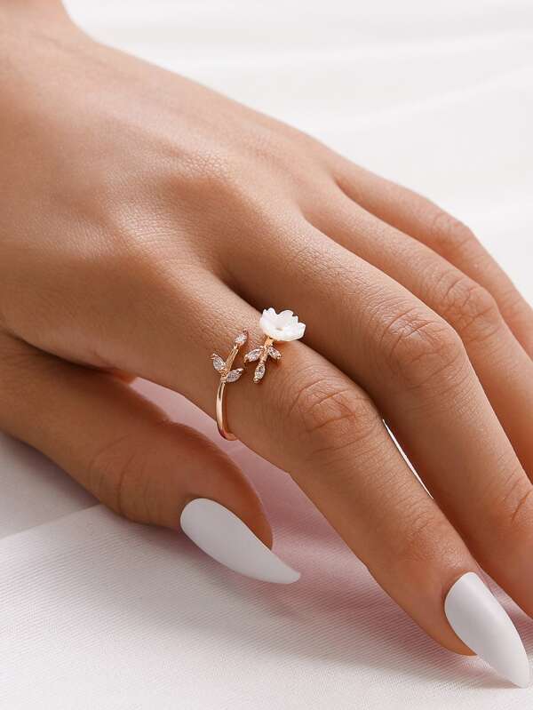 1pc Rhinestone & Flower Decor Ring - LuckyFash™