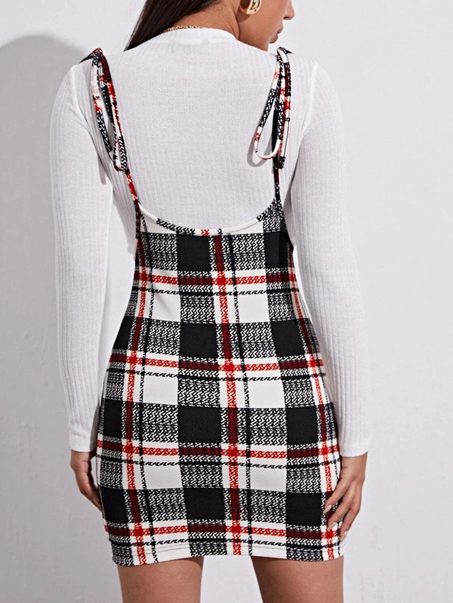 Women Slip Plaid Cherrykeke Dress - LuckyFash™