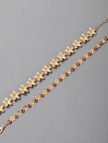 2pcs Rhinestone Flower Decor Bracelet - LuckyFash™