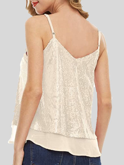 Fashion Sequined V-neck Sleeveless Vest - LuckyFash™