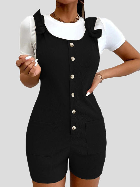 Women's Jumpsuits Casual Solid Button Pocket Bib Jumpsuit - LuckyFash™