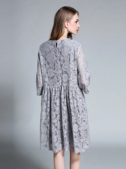 Dresses Temperament  Lace Loose Midi Dress - LuckyFash™