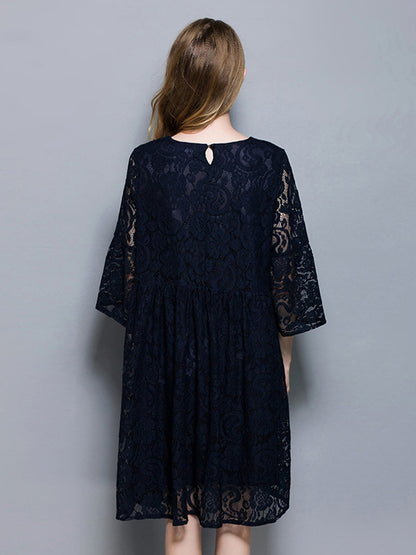 Dresses Temperament  Lace Loose Midi Dress - LuckyFash™