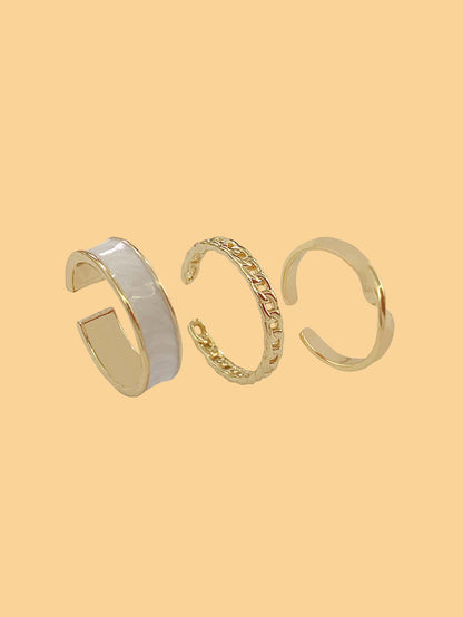 3pcs Chain Decor Ring - LuckyFash™