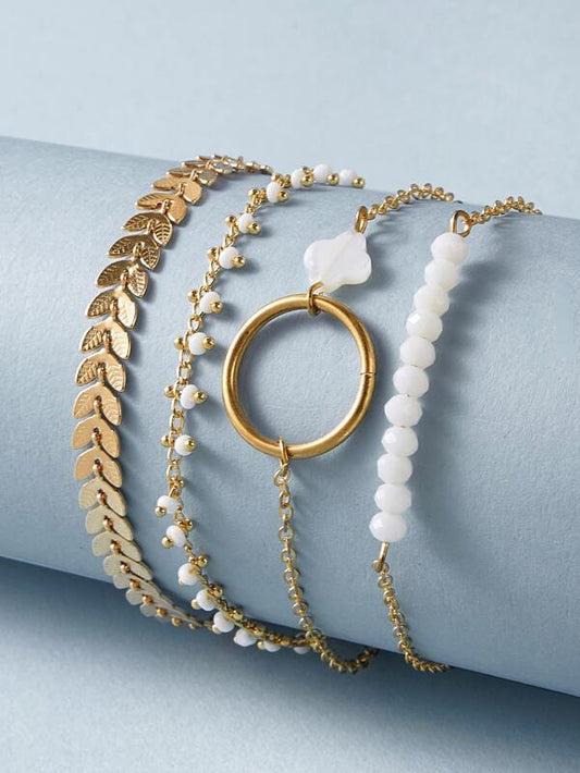 4pcs Leaf Decor Bracelet - LuckyFash™