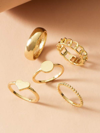5pcs Heart Decor Ring - LuckyFash™