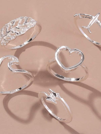 5pcs Heart Decor Ring - LuckyFash™