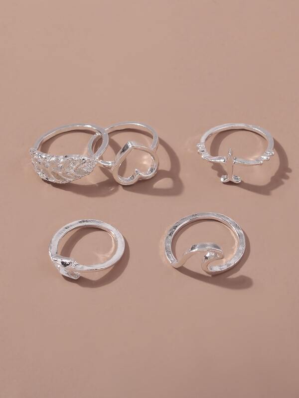 5pcs Heart Decor Ring - LuckyFash™