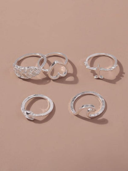 5pcs Heart Decor Ring - LuckyFash™