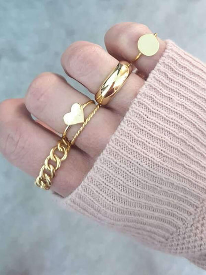 5pcs Heart Decor Ring - LuckyFash™