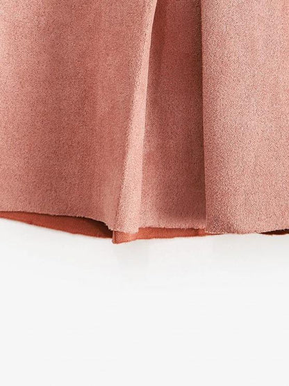 Faux Suede Pleated Mini Skirt - LuckyFash™