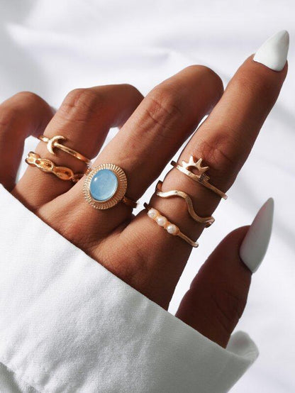 6pcs Faux Pearl Decor Ring - LuckyFash™