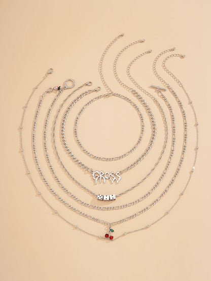 6pcs Rhinestone Fruit Decor Necklace - LuckyFash™