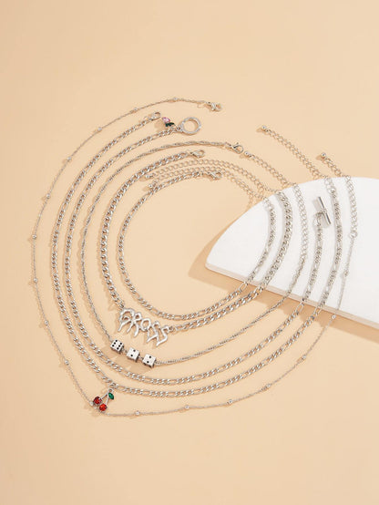 6pcs Rhinestone Fruit Decor Necklace - LuckyFash™