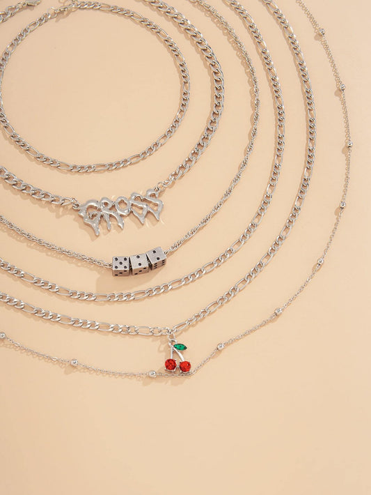 6pcs Rhinestone Fruit Decor Necklace - LuckyFash™