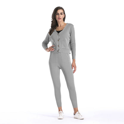 Women's knitted Cardigan suit - LuckyFash™