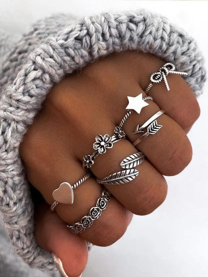 7pcs Star & Bow Decor Ring - LuckyFash™