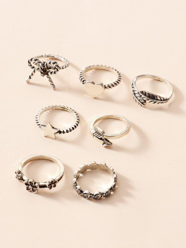 7pcs Star & Bow Decor Ring - LuckyFash™