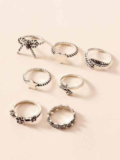7pcs Star & Bow Decor Ring - LuckyFash™