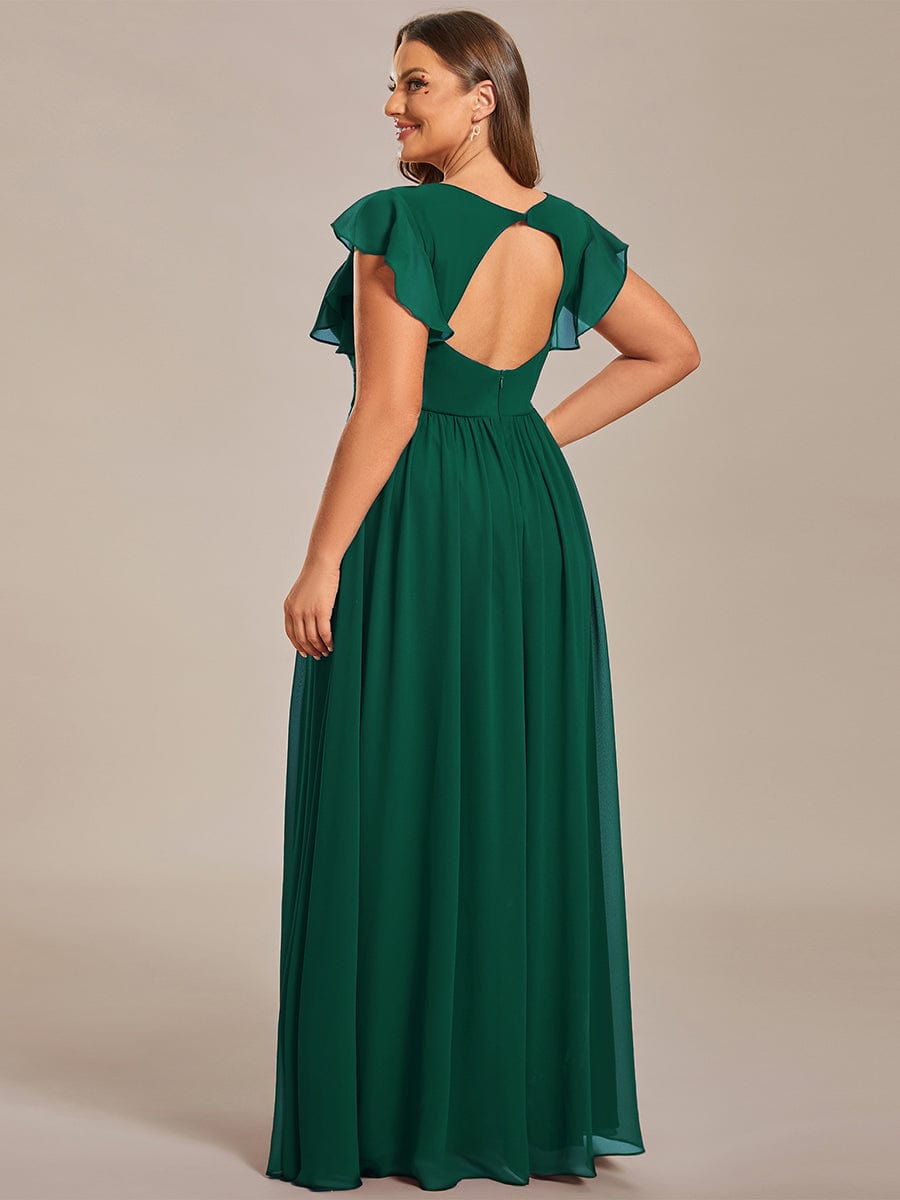 Sophisticated Plus Size Chiffon A-Line Bridesmaid Dress with Back Detail