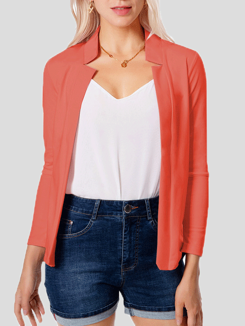 Women's Jackets Pure Slim Temperament OL Commuter Long Sleeve Jacket - LuckyFash™