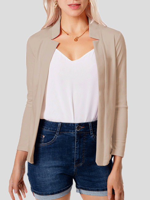 Women's Jackets Pure Slim Temperament OL Commuter Long Sleeve Jacket - LuckyFash™