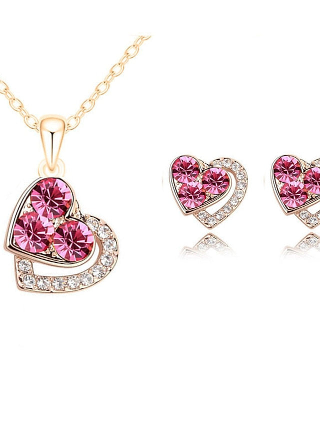Women's necklace Chic & Modern Street Heart Jewelry Sets / Silver / Pink / Fall / Winter / Spring - LuckyFash™