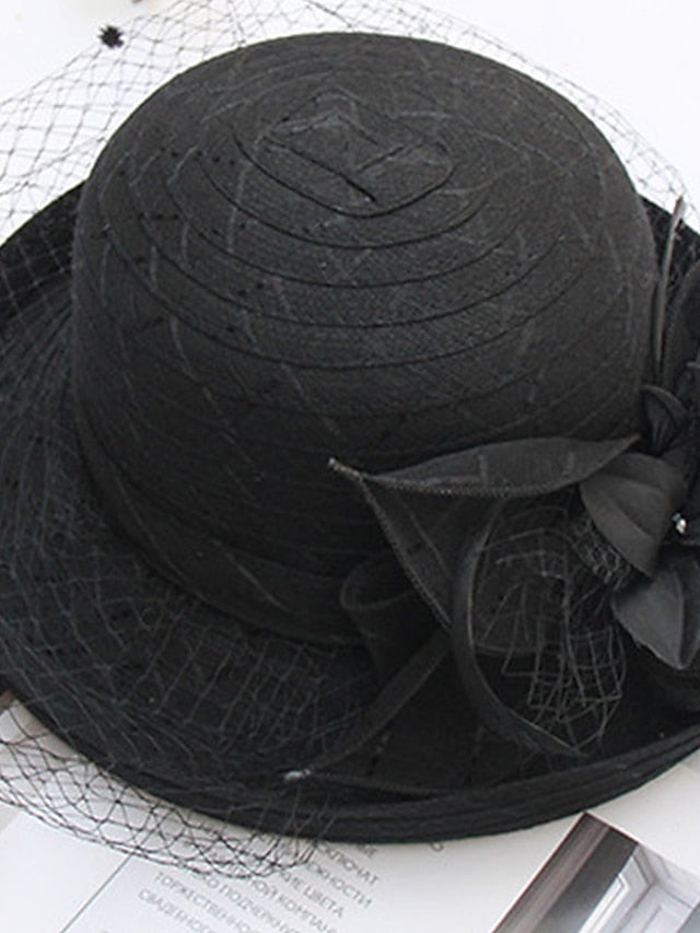 Women's Hat Bucket Hat Sun Hat Black Purple Pink Party Outdoor Dailywear Floral Floral Portable Windproof Comfort - LuckyFash™